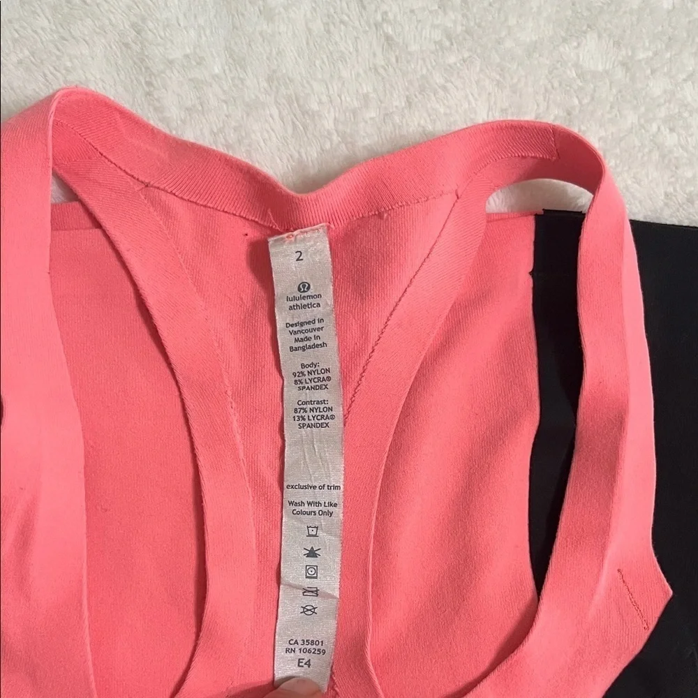 Lululemon Athletica Pink and Black Tank Top